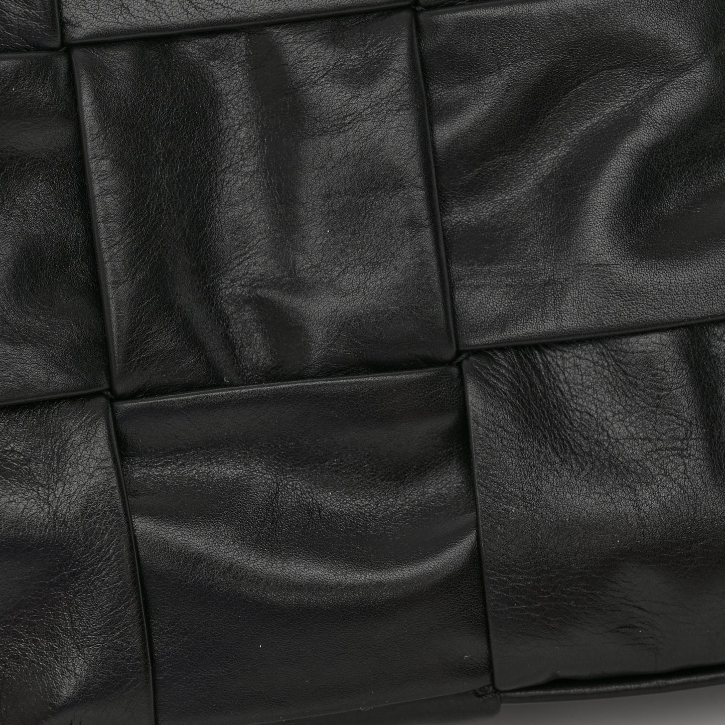 Paper Calfskin Maxi Intreccio Cassette Crossbody Bag Black