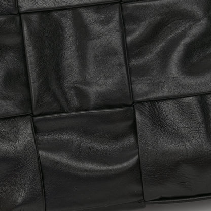 Bottega Veneta Paper Calfskin Maxi Intreccio Cassette Crossbody Bag Black 11 of 11