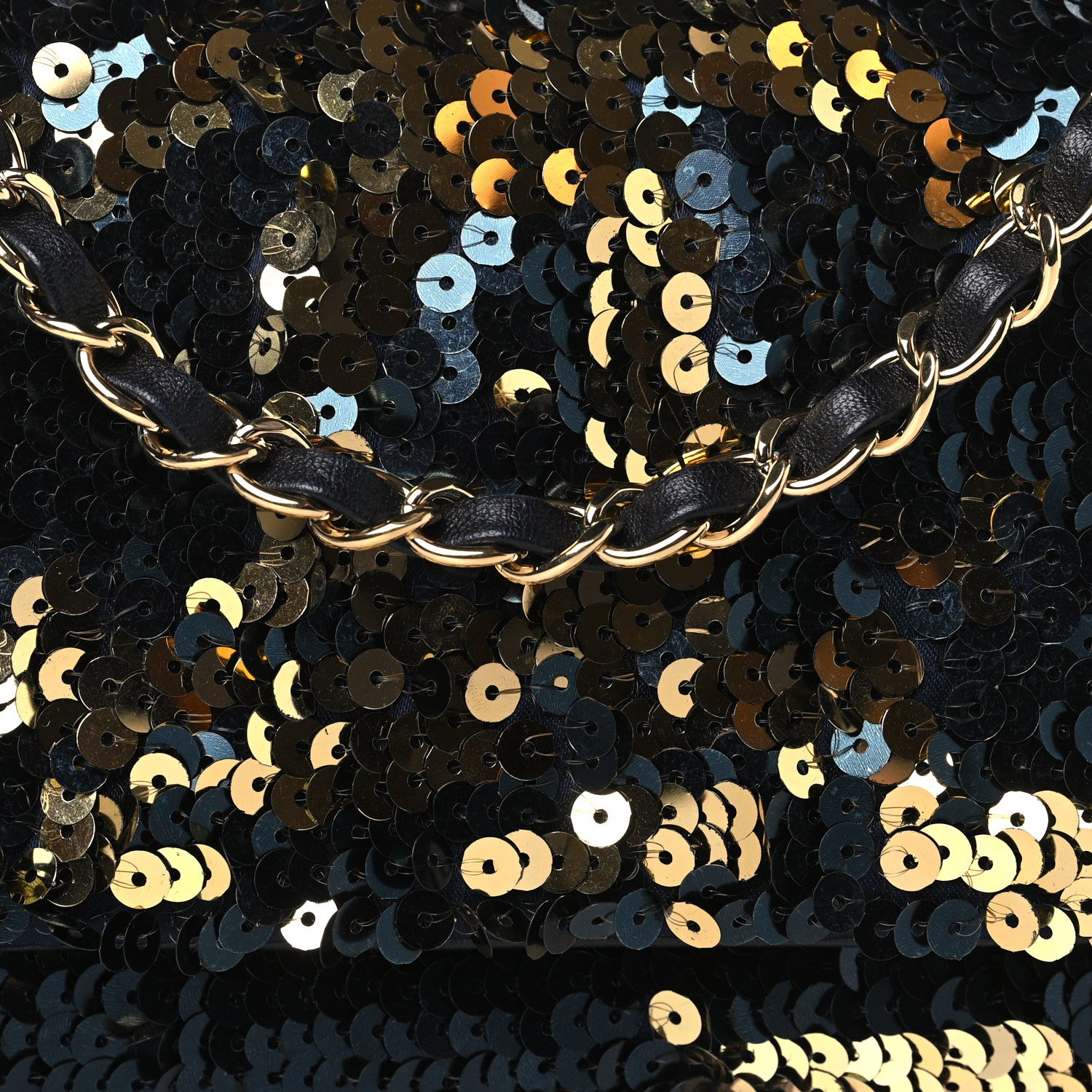 Chanel Sequin Summer Night Flap Black Gold 8 of 10