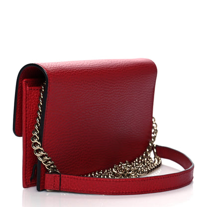 Gucci Dollar Calfskin Interlocking G Chain Wallet Red 3 of 10