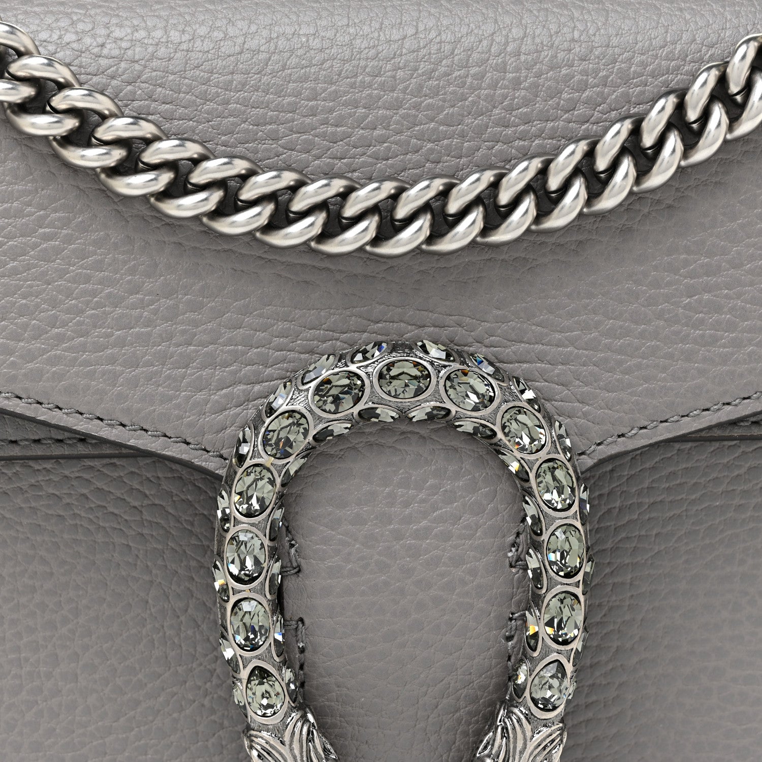 Gucci Pebbled Calfskin Small Dionysus Shoulder Bag Dusty Grey 8 of 10