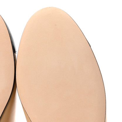 Chanel Lambskin Cap Toe CC Ballerina Flats 37 Beige Black 14 of 15