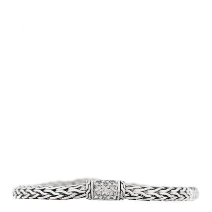 John Hardy Sterling Silver Diamond 3.5mm Classic Chain Bracelet 1 of 3