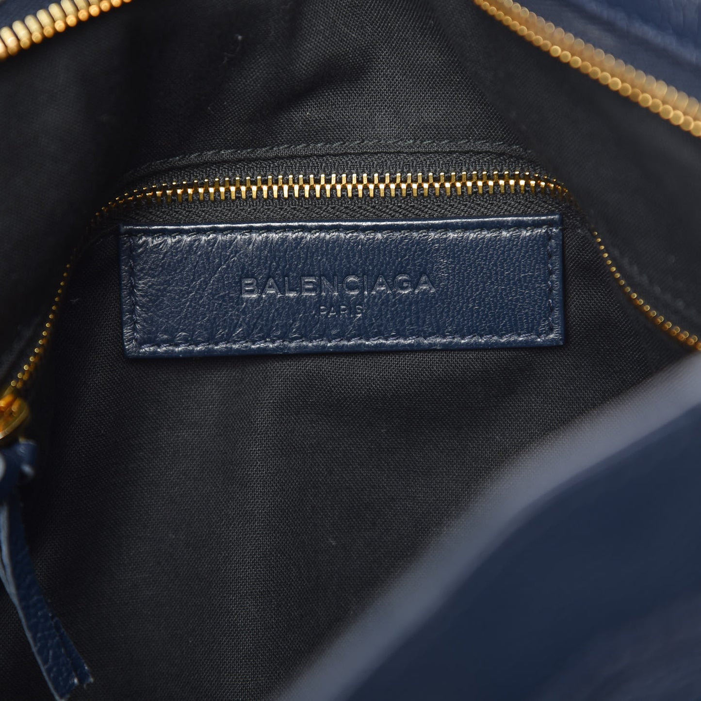 Chevre Gold Metallic Edge Hardware Velo Bleu Nuit Dark Sea
