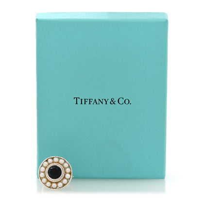 Tiffany Sterling Silver Black Onyx Freshwater Cultured Pearl Ziegfeld Ring 51 5.75 5 of 5