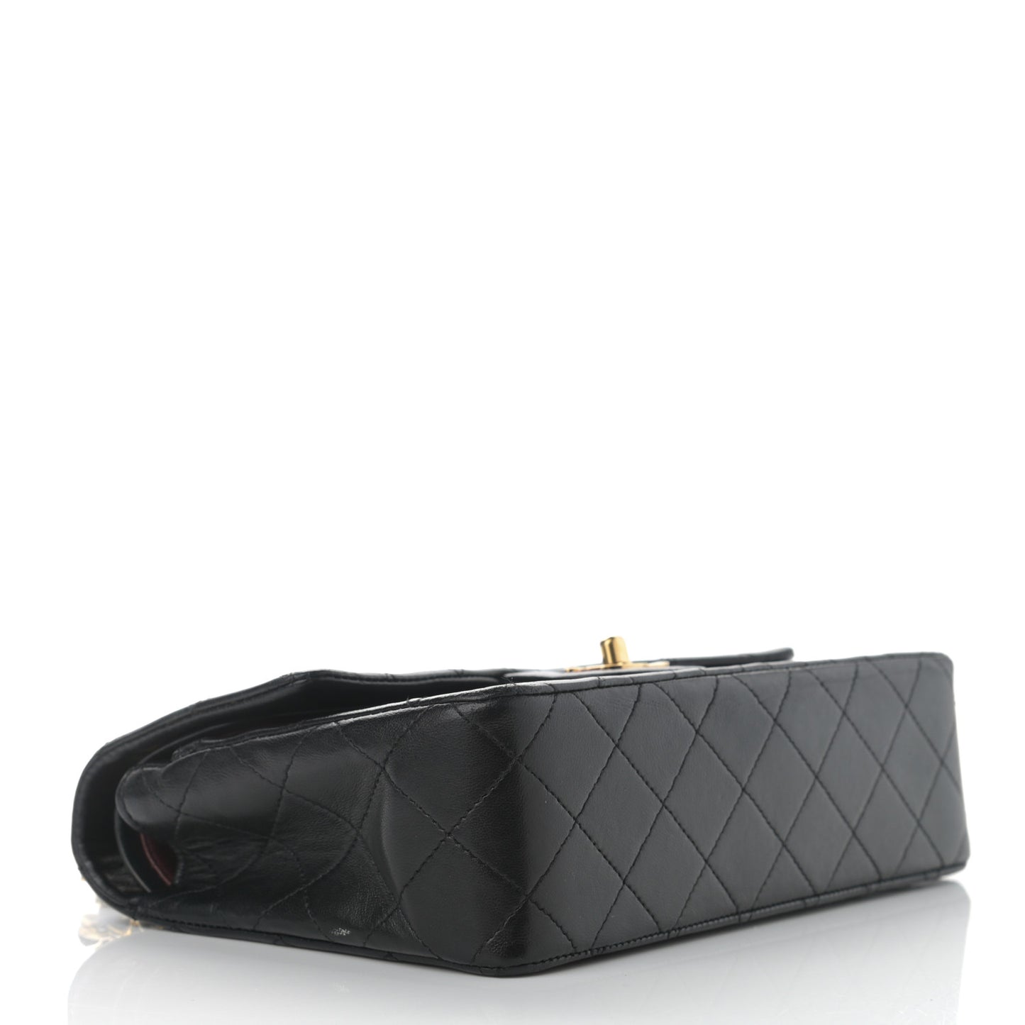 Lambskin Quilted Small Double Flap Black