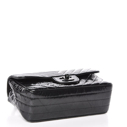 Chanel Patent Metallic Crumpled Calfskin Chevron Quilted Mini Rectangular Flap So Black 4 of 10