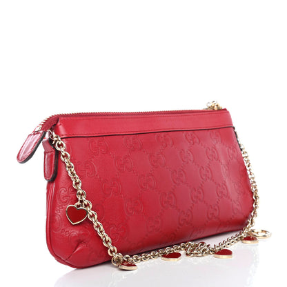 Gucci Guccissima Heart Chain Pochette Red 2 of 4