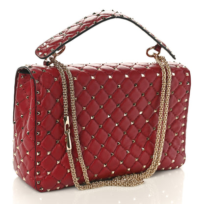 Valentino Garavani Nappa Large Rockstud Spike Shoulder Bag Rubino 3 of 9