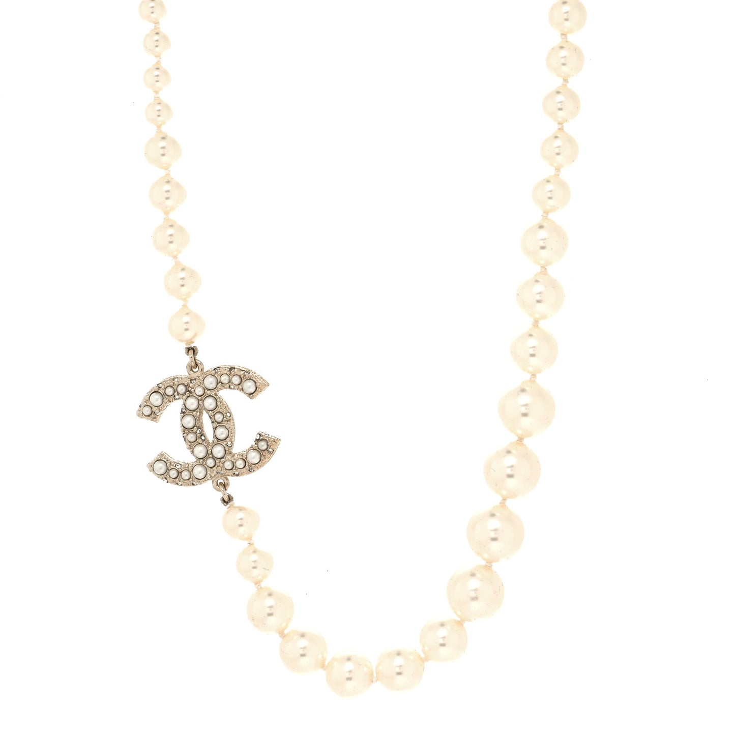Pearl CC 100th Anniversary Necklace Light Gold
