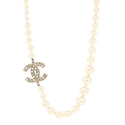 Chanel Pearl CC 100th Anniversary Necklace Light Gold 1 of 6