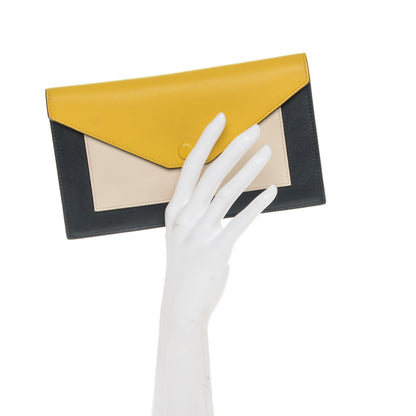 Celine Smooth Calfskin Large Multifunction Envelope Flap Clutch Sunflower 2 of 8
