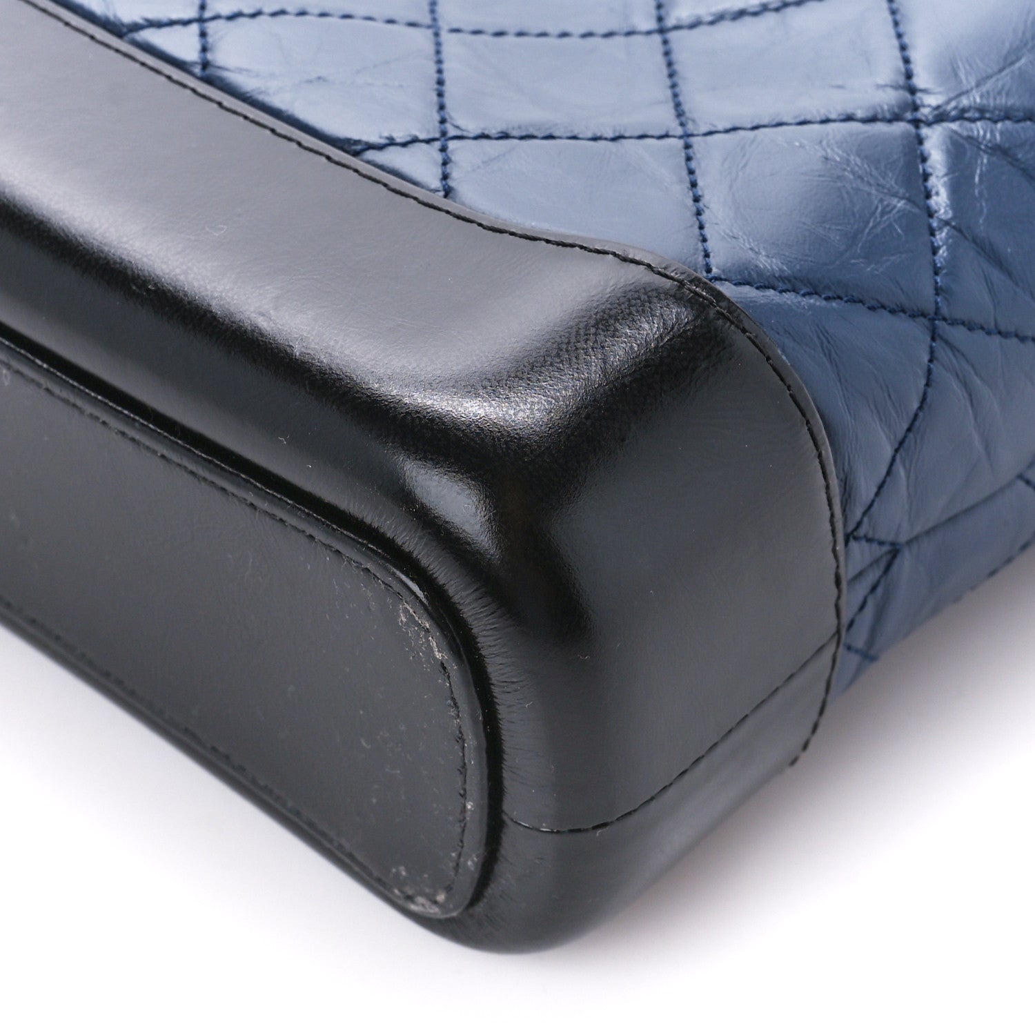 Chanel Aged Calfskin Quilted Small Gabrielle Hobo Navy Black 10 of 10