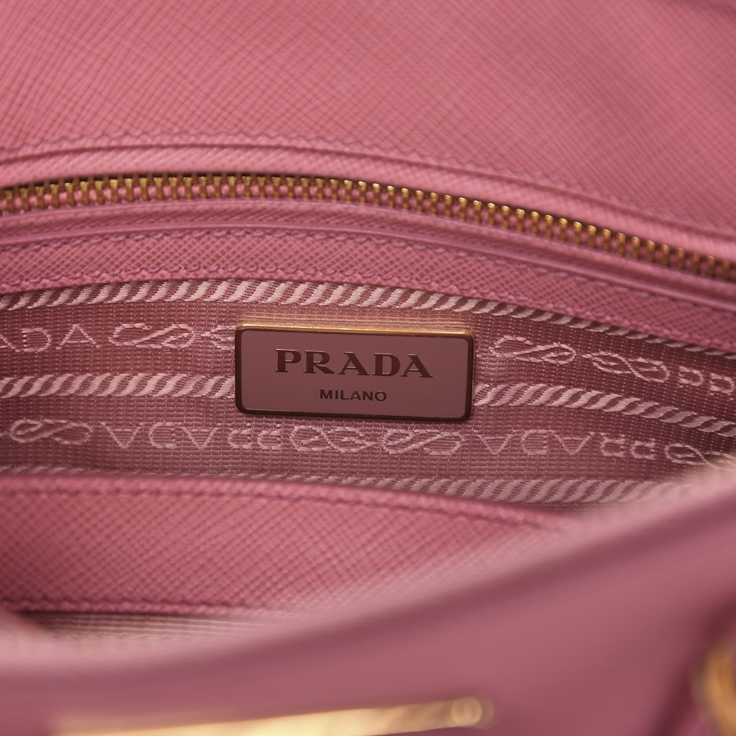 Prada Saffiano Small Double Zip Galleria Tote Geranio 6 of 10
