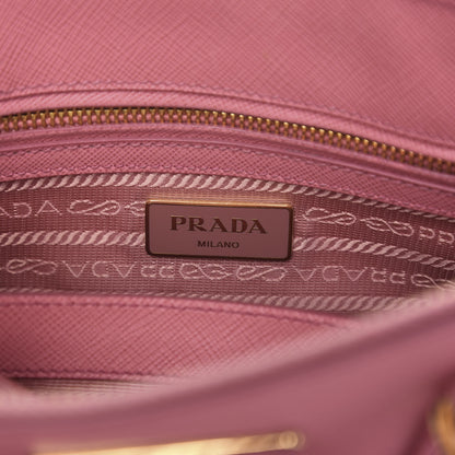 Prada Saffiano Small Double Zip Galleria Tote Geranio 6 of 10