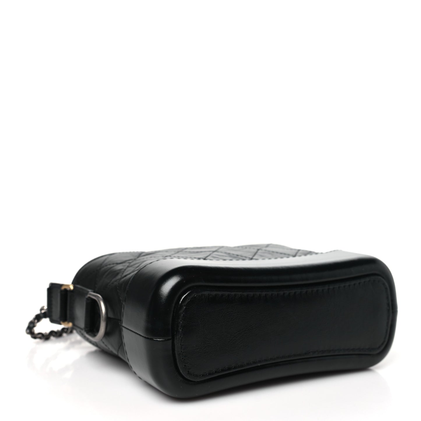 Aged Calfskin Quilted Small Gabrielle Hobo Black
