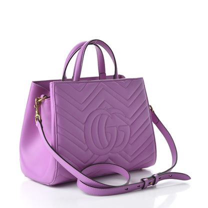 Gucci Calfskin Matelasse Small GG Marmont Tote Candy Mousse 3 of 10