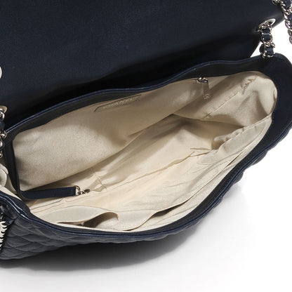 Chanel Washed Lambskin Chain Around Maxi Flap Navy 5 of 8