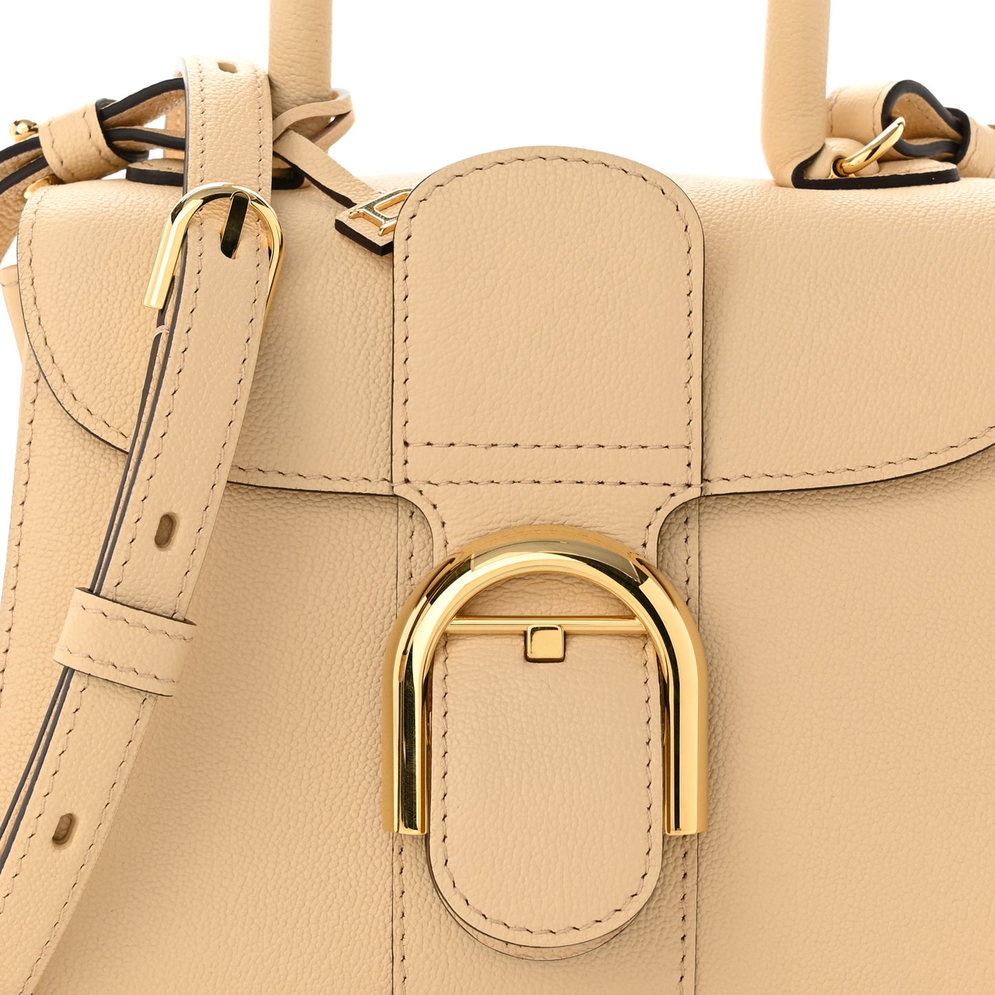 Grained Calfskin Mini Brillant Satchel Dune