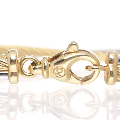 David Yurman 18K White Yellow Gold Diamond Crossover Bracelet 10 of 12
