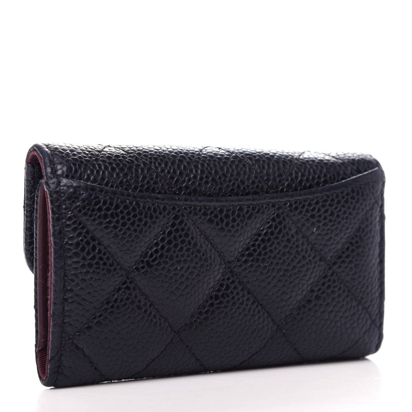 Caviar Quilted 6 Key Holder Black