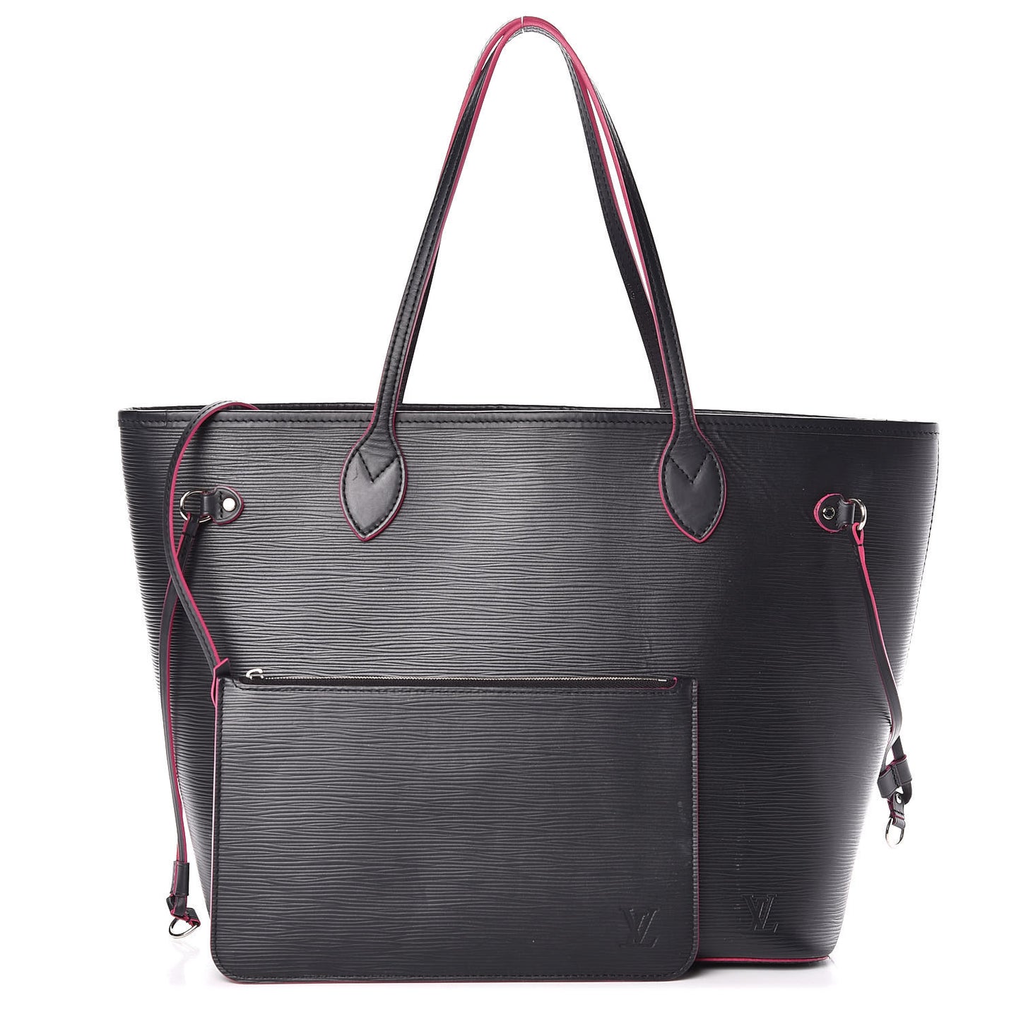 Epi Neverfull MM Black Hot Pink