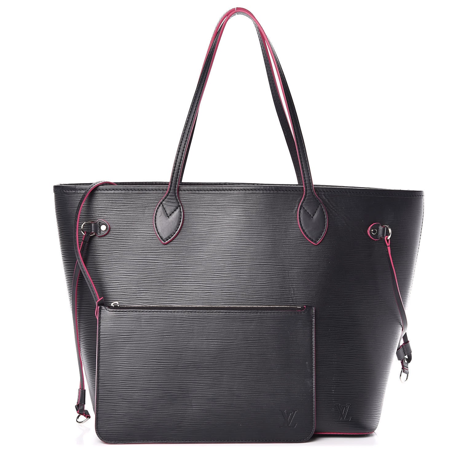 Louis Vuitton Epi Neverfull MM Black Hot Pink 1 of 17