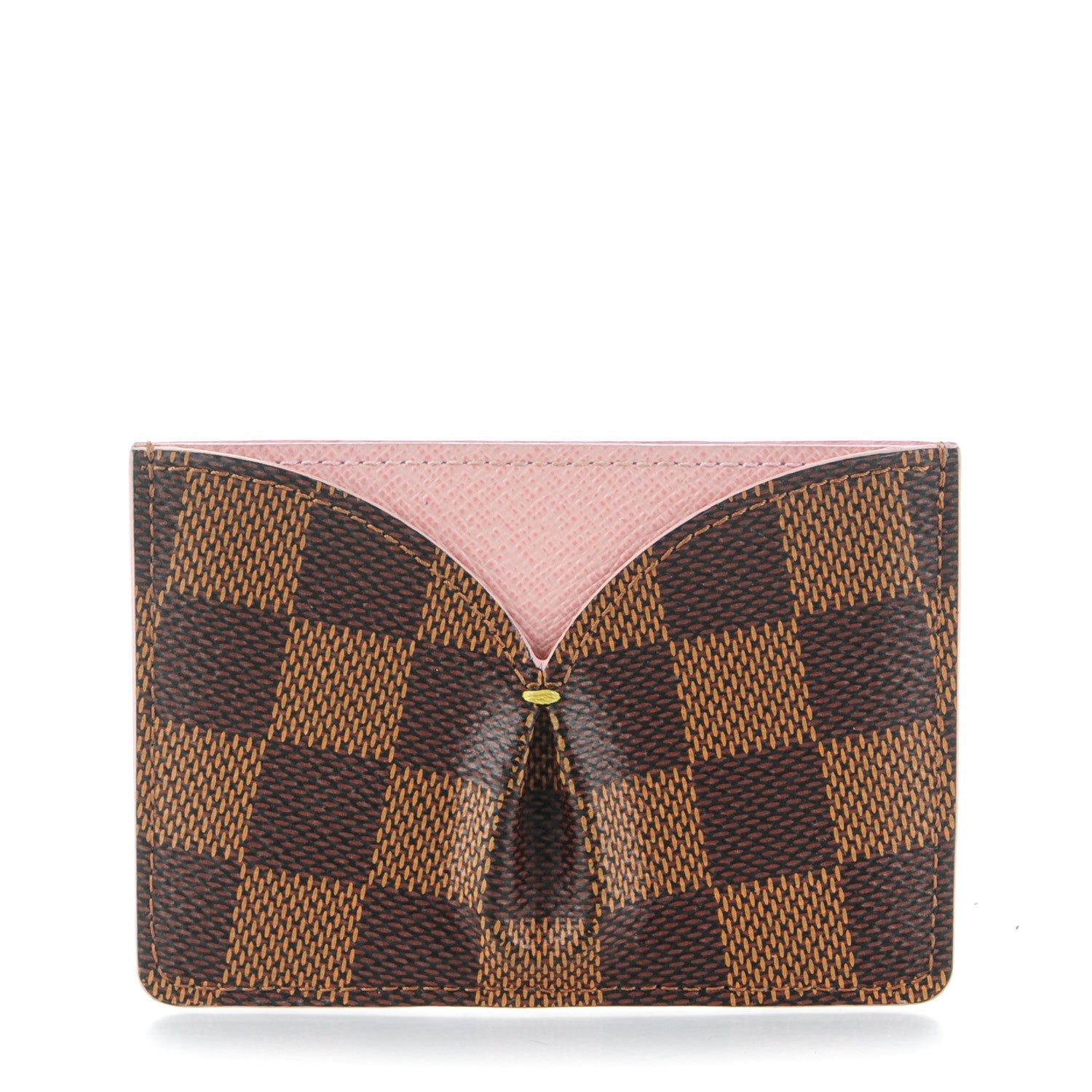 Louis Vuitton Damier Ebene Caissa Card Holder Rose Ballerine 1 of 7