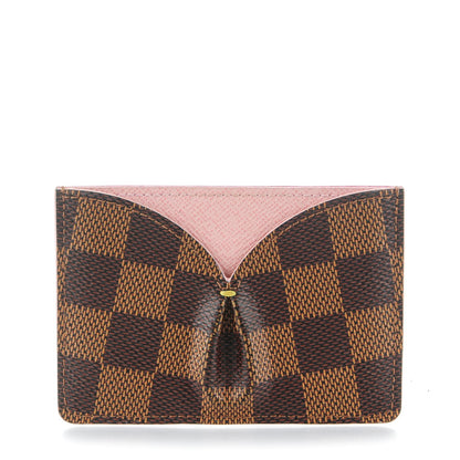 Louis Vuitton Damier Ebene Caissa Card Holder Rose Ballerine 1 of 7