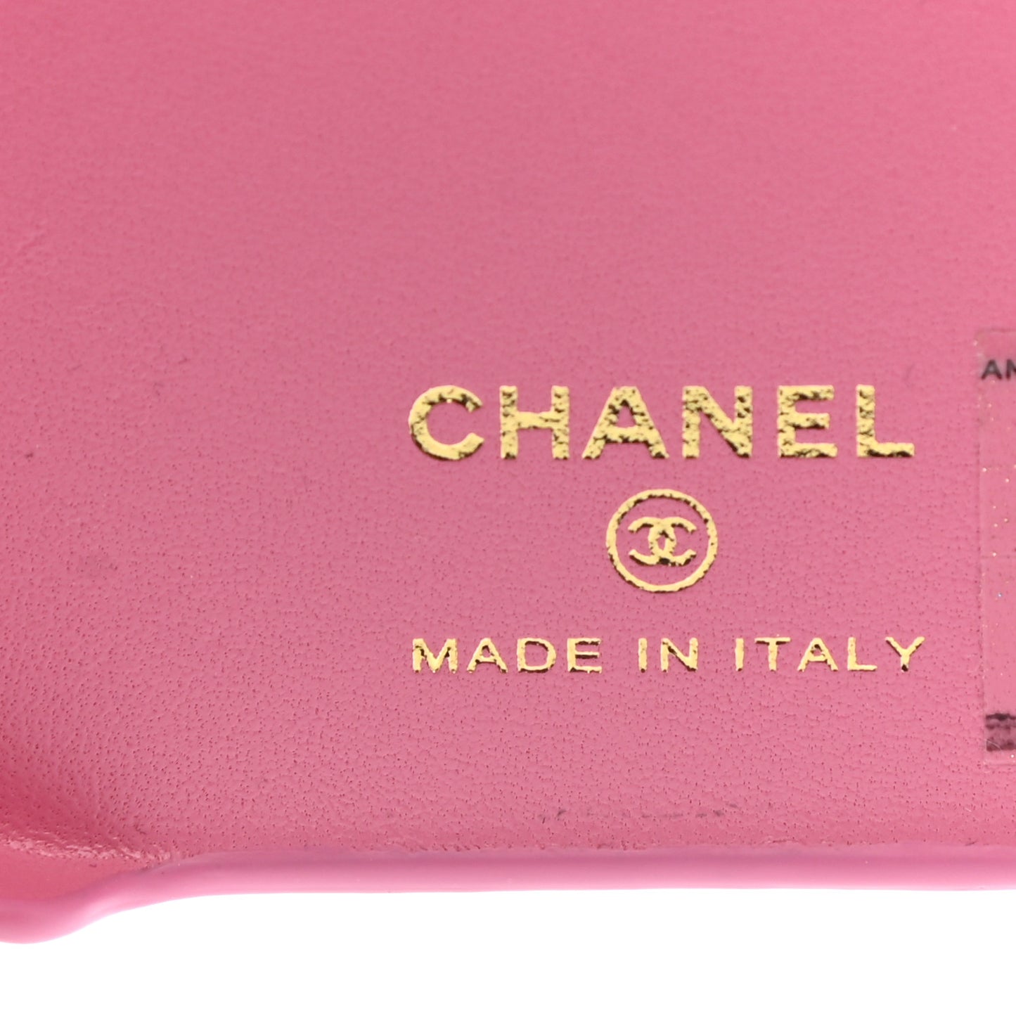 Lambskin Quilted Pearl Crush iPhone XII Pro Holder With Chain Pink