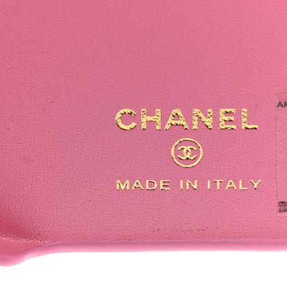 Chanel Lambskin Quilted Pearl Crush iPhone XII Pro Holder With Chain Pink 5 of 6
