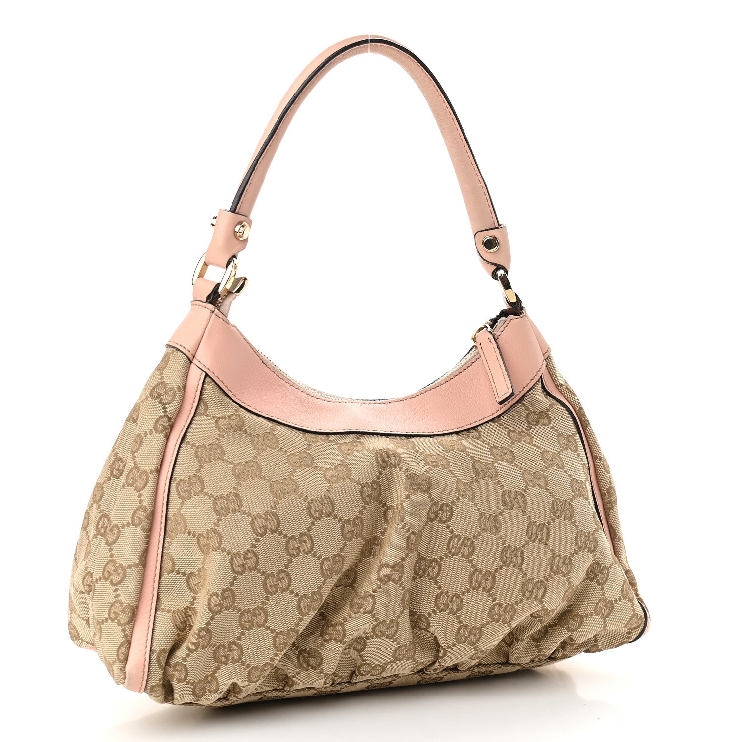 Gucci Monogram Medium D Gold Ring Hobo Pink 3 of 13