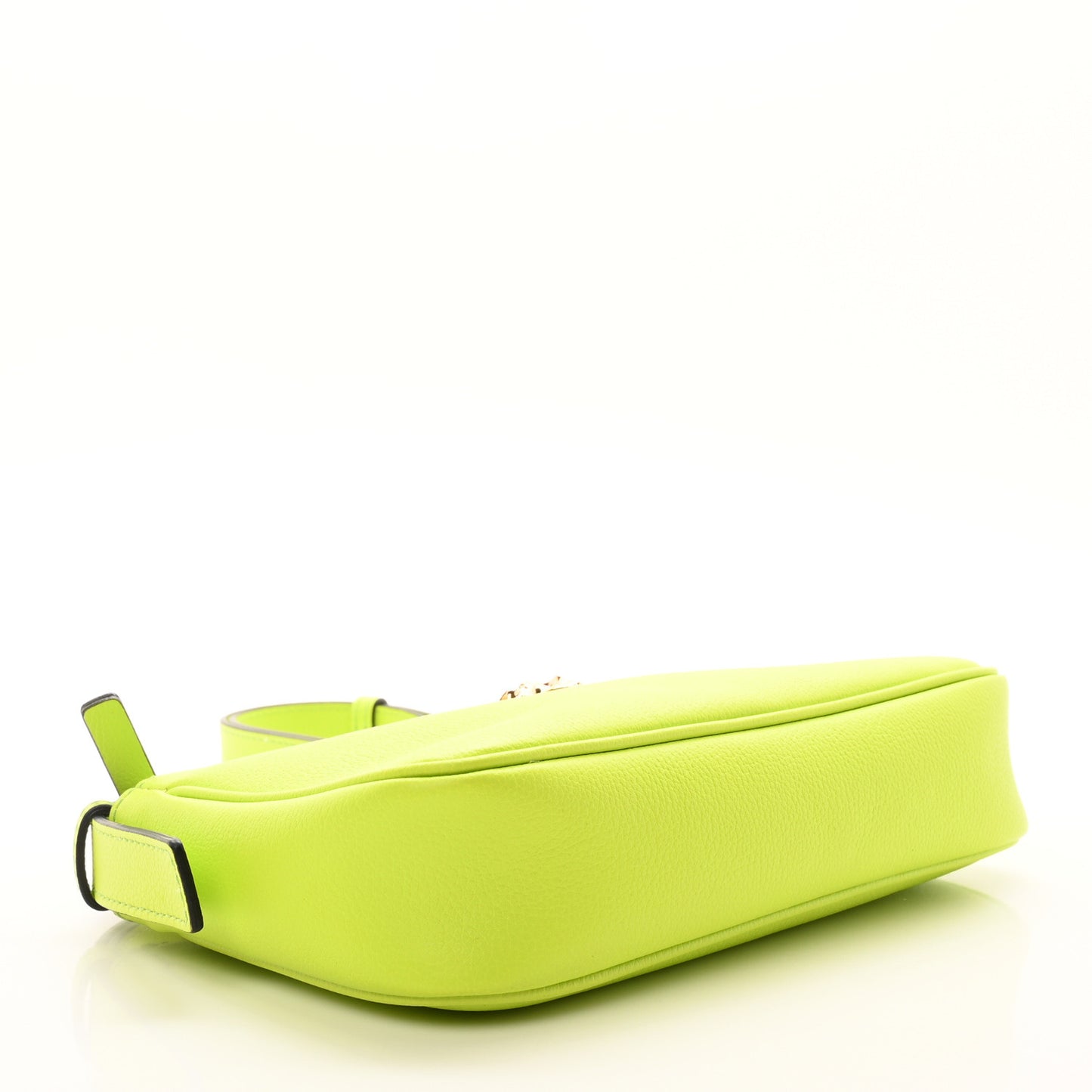 Grained Calfskin Medusa Shoulder Bag Lime