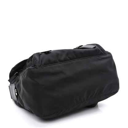 Prada Re-Nylon Vela Saffiano Pocket Double Buckle Messenger Shoulder Bag Black 4 of 11