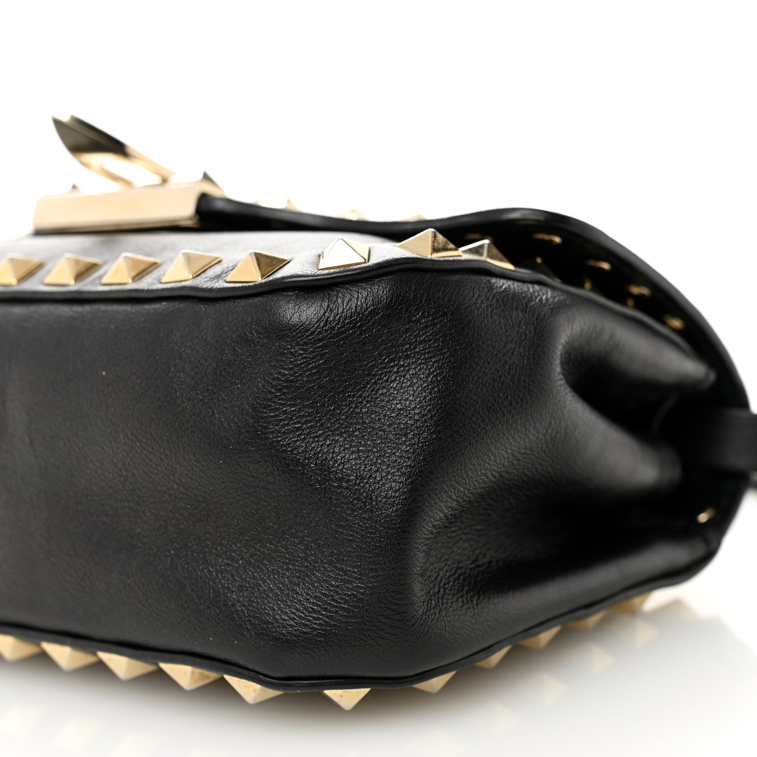 Valentino Garavani Vitello Mini Rockstud Flap Saddle Crossbody Bag Black 9 of 11