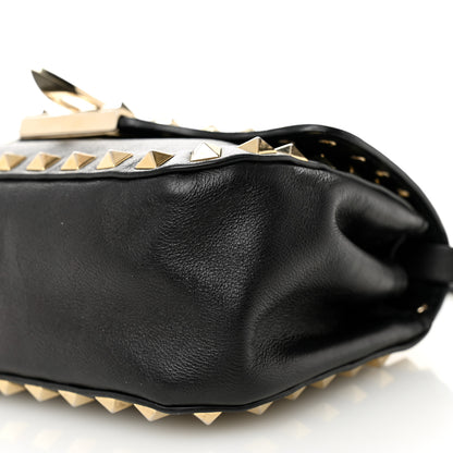 Valentino Garavani Vitello Mini Rockstud Flap Saddle Crossbody Bag Black 9 of 11