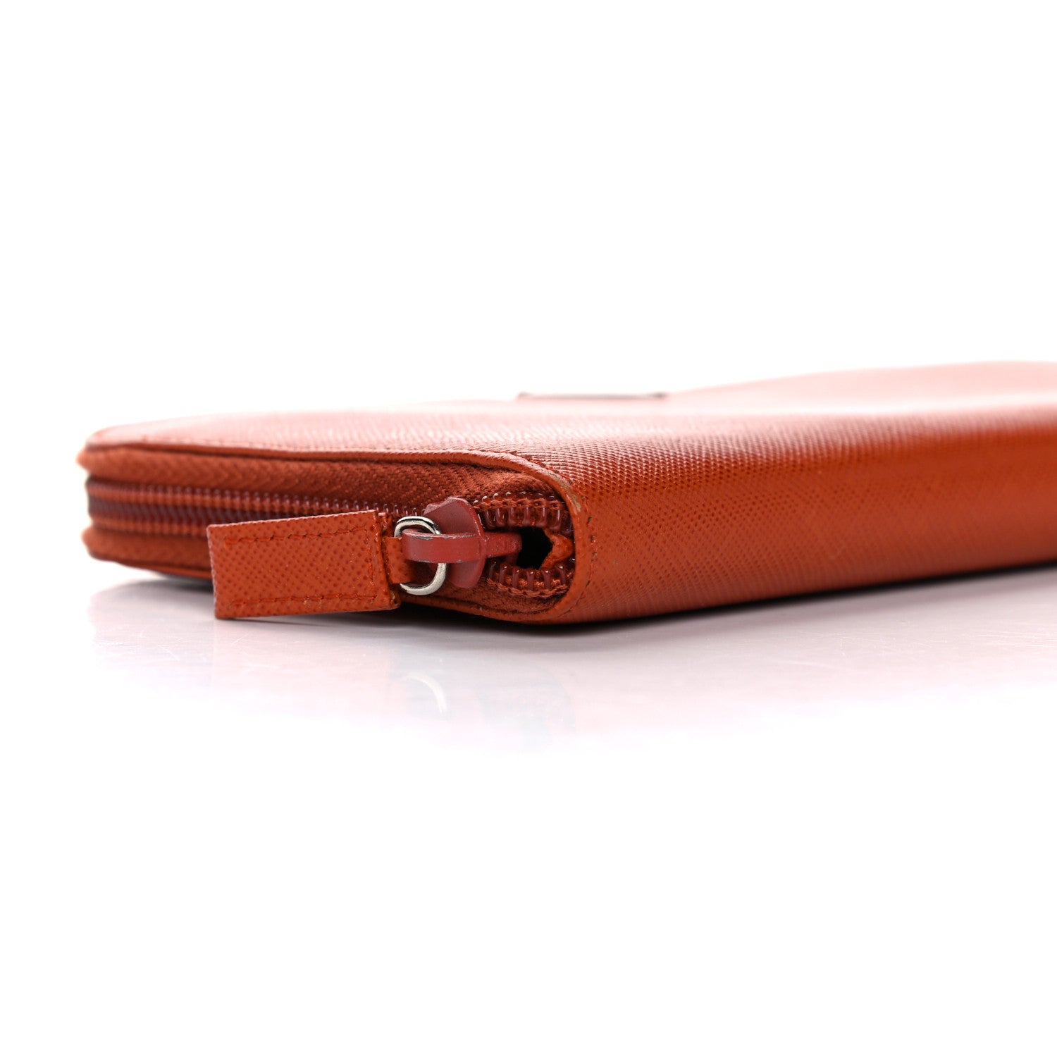 Prada Saffiano Metal Zip Around Wallet Rame 8 of 18