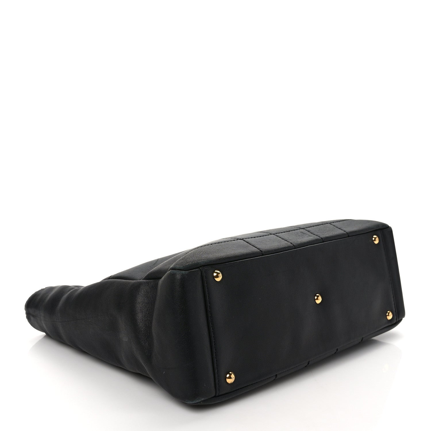 Chanel Calfskin Stitched Chocolate Bar Shopping Tote Black 4 of 12