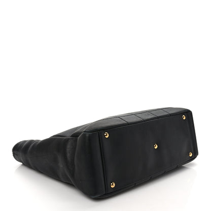 Chanel Calfskin Stitched Chocolate Bar Shopping Tote Black 4 of 12