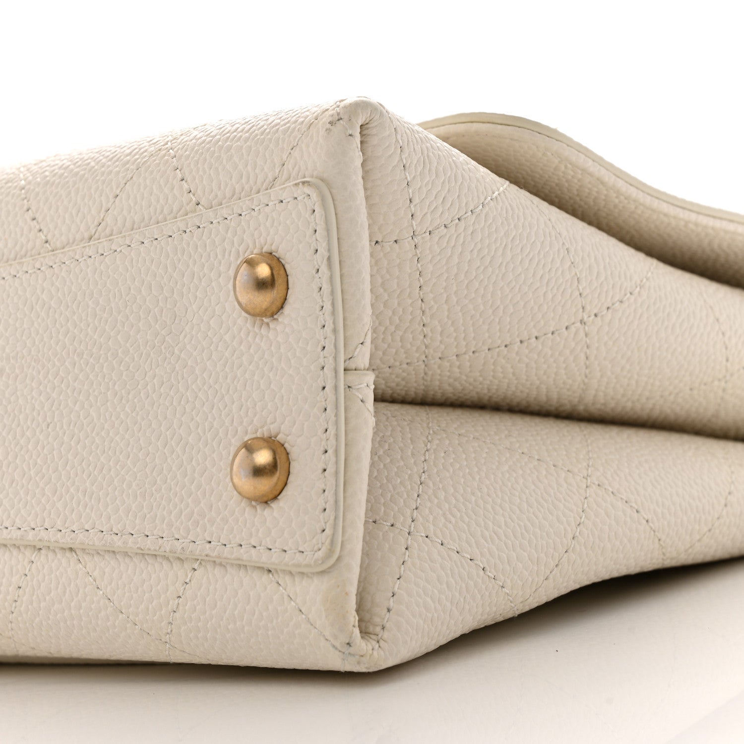 Chanel Grained Calfskin Small Stitched Flap White 11 of 16