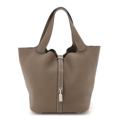Hermes Taurillon Clemence Picotin Lock 22 MM  Etoupe 1 of 10