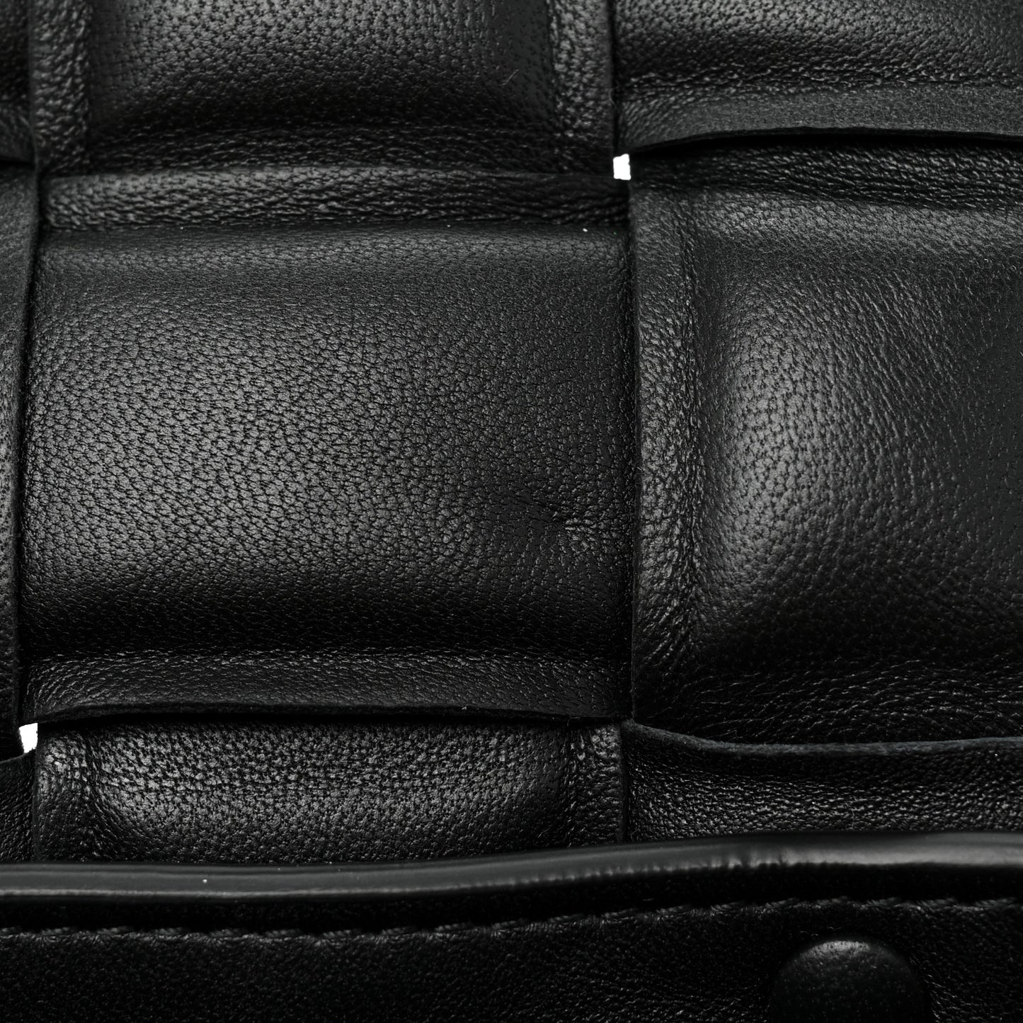 Nappa Maxi Intreccio Padded Cassette Crossbody Bag Black