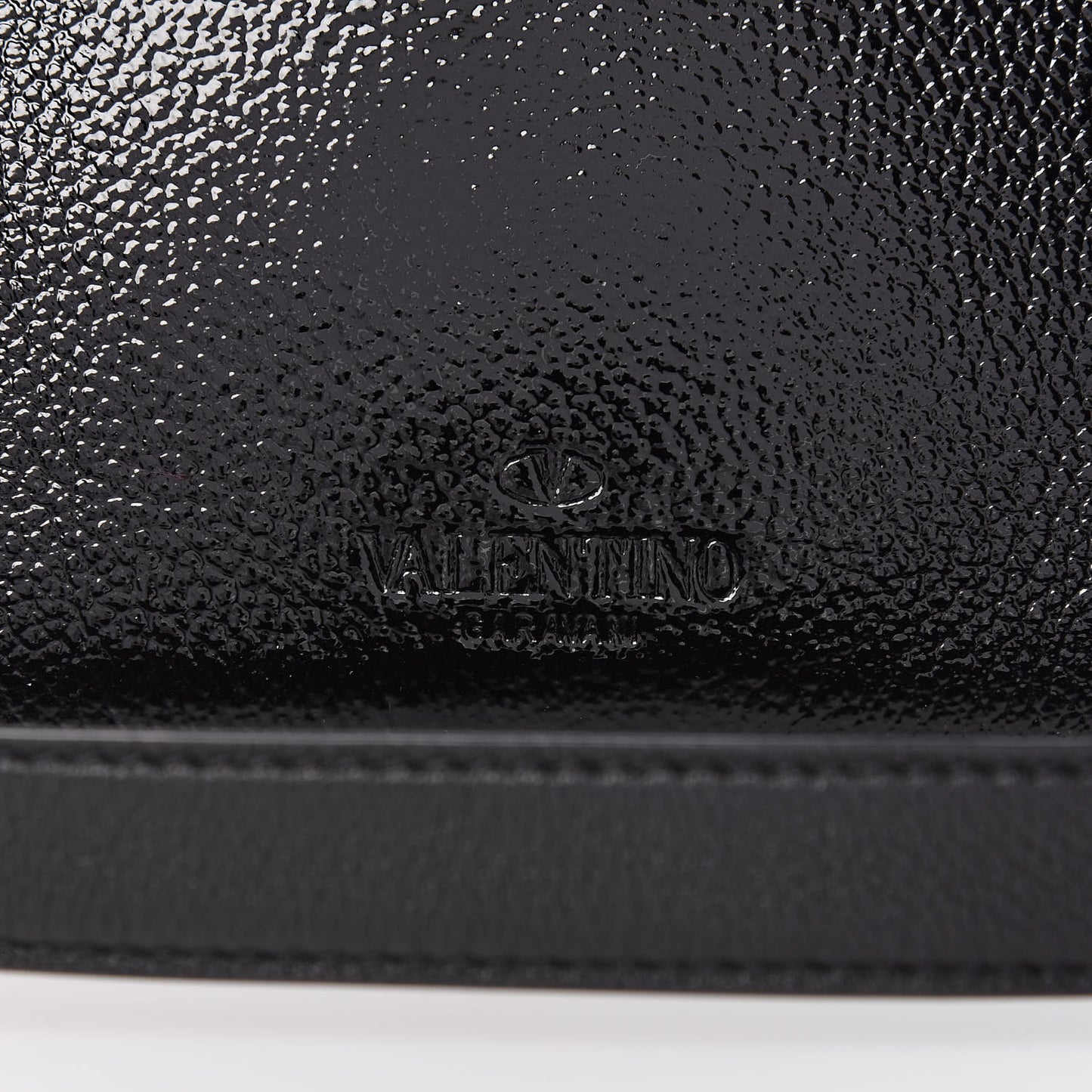 Patent Pebbled Calfskin Small Demilune Double Handle Satchel Black