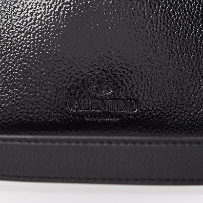Valentino Garavani Patent Pebbled Calfskin Small Demilune Double Handle Satchel Black 11 of 11