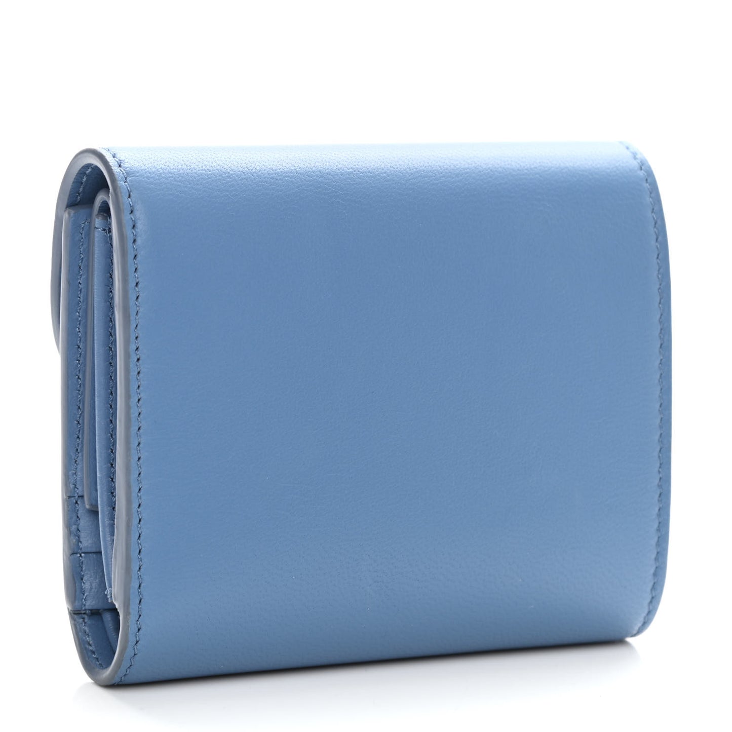 Shiny Smooth Lambskin Small Triomphe Wallet Azure