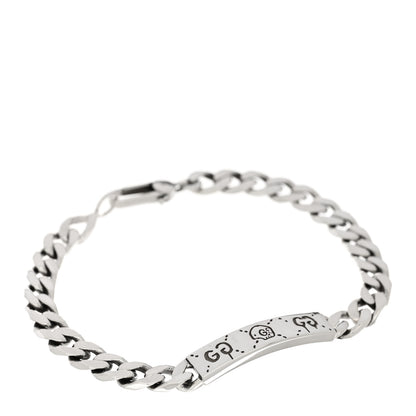 Gucci Sterling Silver GucciGhost Hamlet Skull ID Chain Bracelet 1 of 3