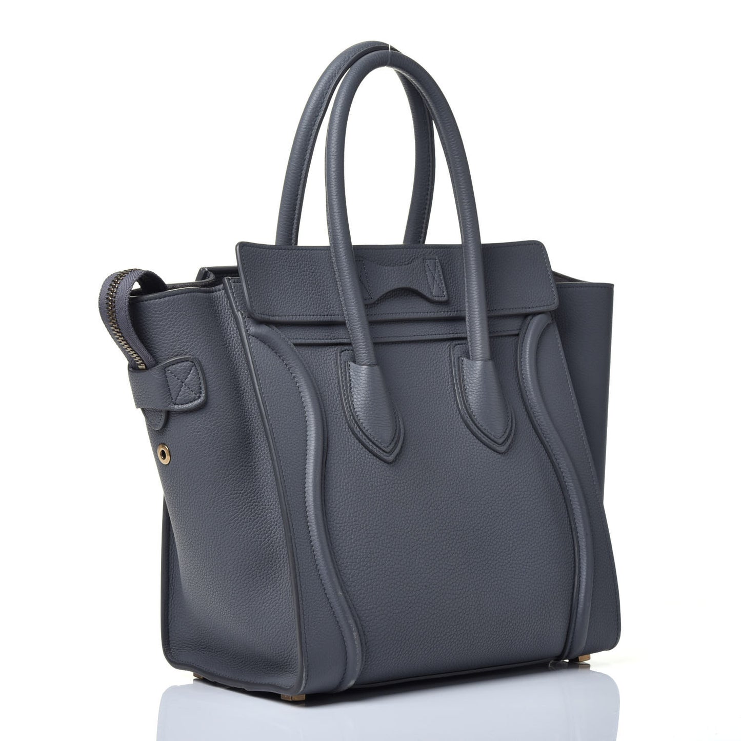 Baby Drummed Calfskin Micro Luggage Kohl