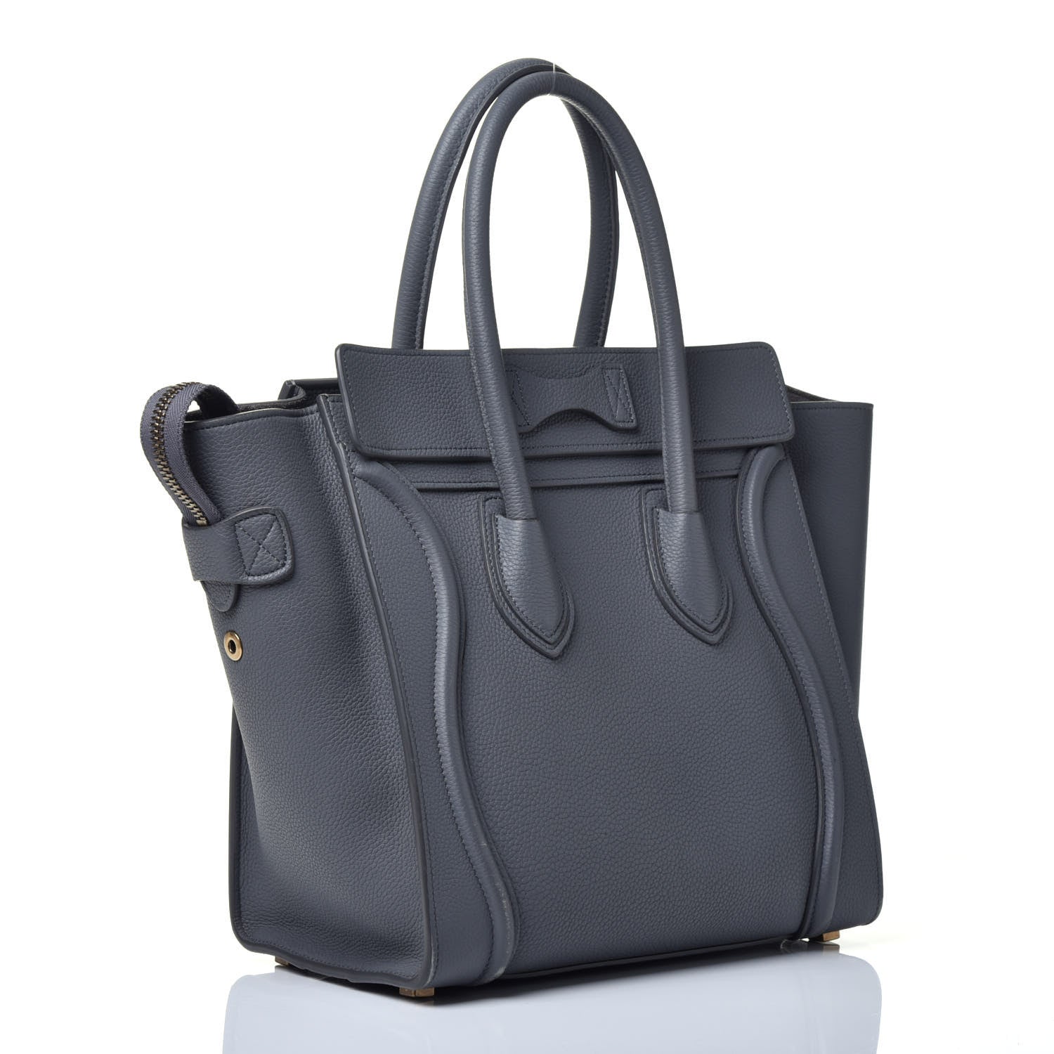 Celine Baby Drummed Calfskin Micro Luggage Kohl 3 of 10
