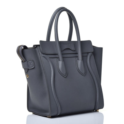 Celine Baby Drummed Calfskin Micro Luggage Kohl 3 of 10