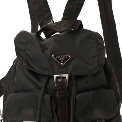 Prada Tessuto Nylon Vela Small Backpack Black Dark Green 6 of 9
